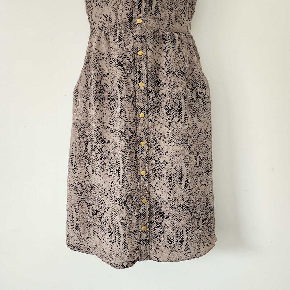 Rebecca Taylor Silk Python Print Strapless Sheath… - image 4